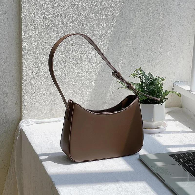 

High Street Hobo Bag Fashion Ladies Small Shoulder Bags Women Leisure Trendy Solid Color Underarm Bag Chic Glossy Bolsa Feminina