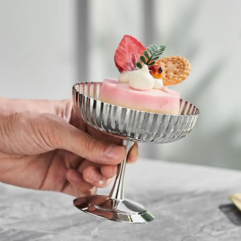 

Tableware Stainless Steel Ice Cream Cup Unbreakable Anti-rust Dessert Goblet Silver Pudding Cup Party