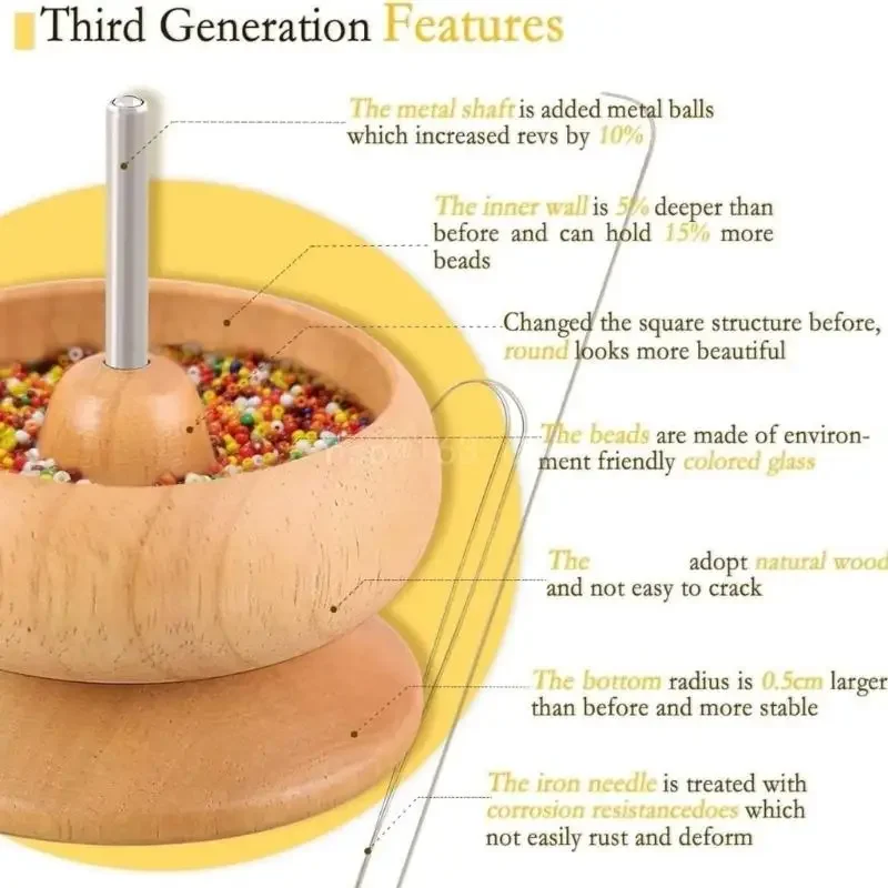 Bộ trang sức đa năng Công cụ xâu chuỗi hạt gỗ chắc chắn với hạt giống dành cho người có sở thích thủ công và người mới bắt đầu