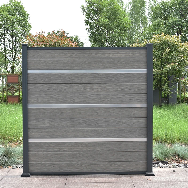 

Hot selling outdoor decorative aluminum frame wpc garden fence