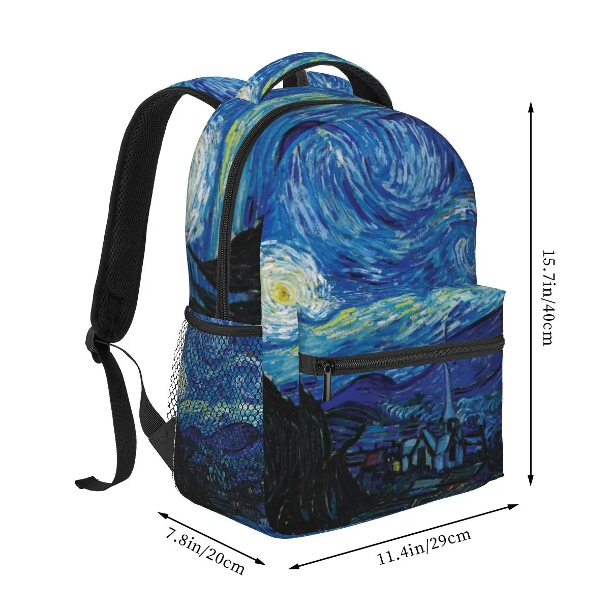 Vincent Van Gogh - Starry Night Backpacks Boys Girls Bookbag Children School Bags Laptop Rucksack Shoulder Bag Large Capacity