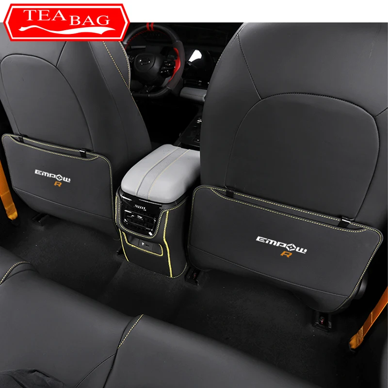 

For Trumpchi GAC Empow R 2022-2024 Car Leather Anti Kick Mat Pad Anti-kick Protector Mats Seat Back Protector Auto Accessories