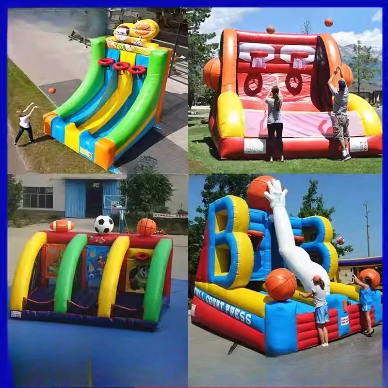 Fun Inflatable Basketball Machine Fixed Basketball Hoop Bowling Alley Soccer Field Tension Running Dart Board