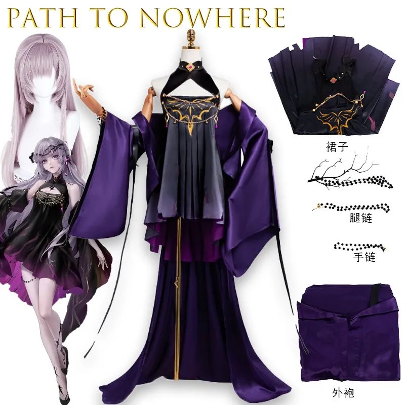 

NECRESTA Hella Косплей Костюм Готическое длинное платье Романтическая юбка для девочек Лолита Хэллоуин Маскировка для женщин Вечеринка