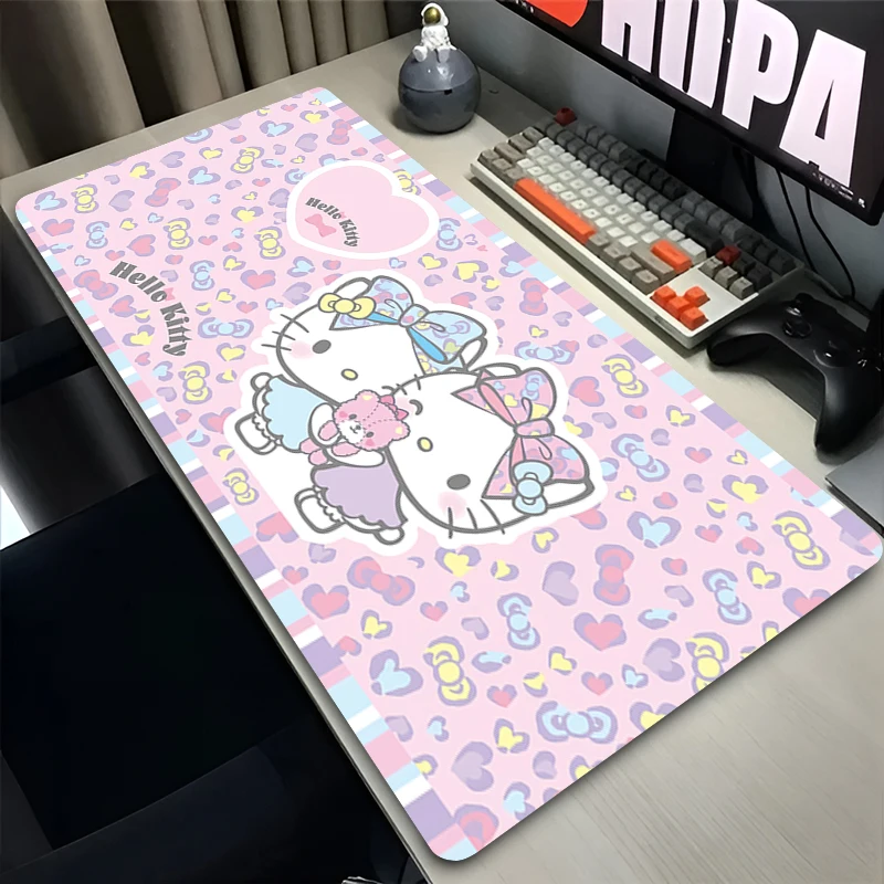 Mouse Pad Computer Gaming Accessories Kawaii Mousepad Rubber Cute Extended Desk H-hello K-kitty Mat Laptop Gamer Keyboard Pad