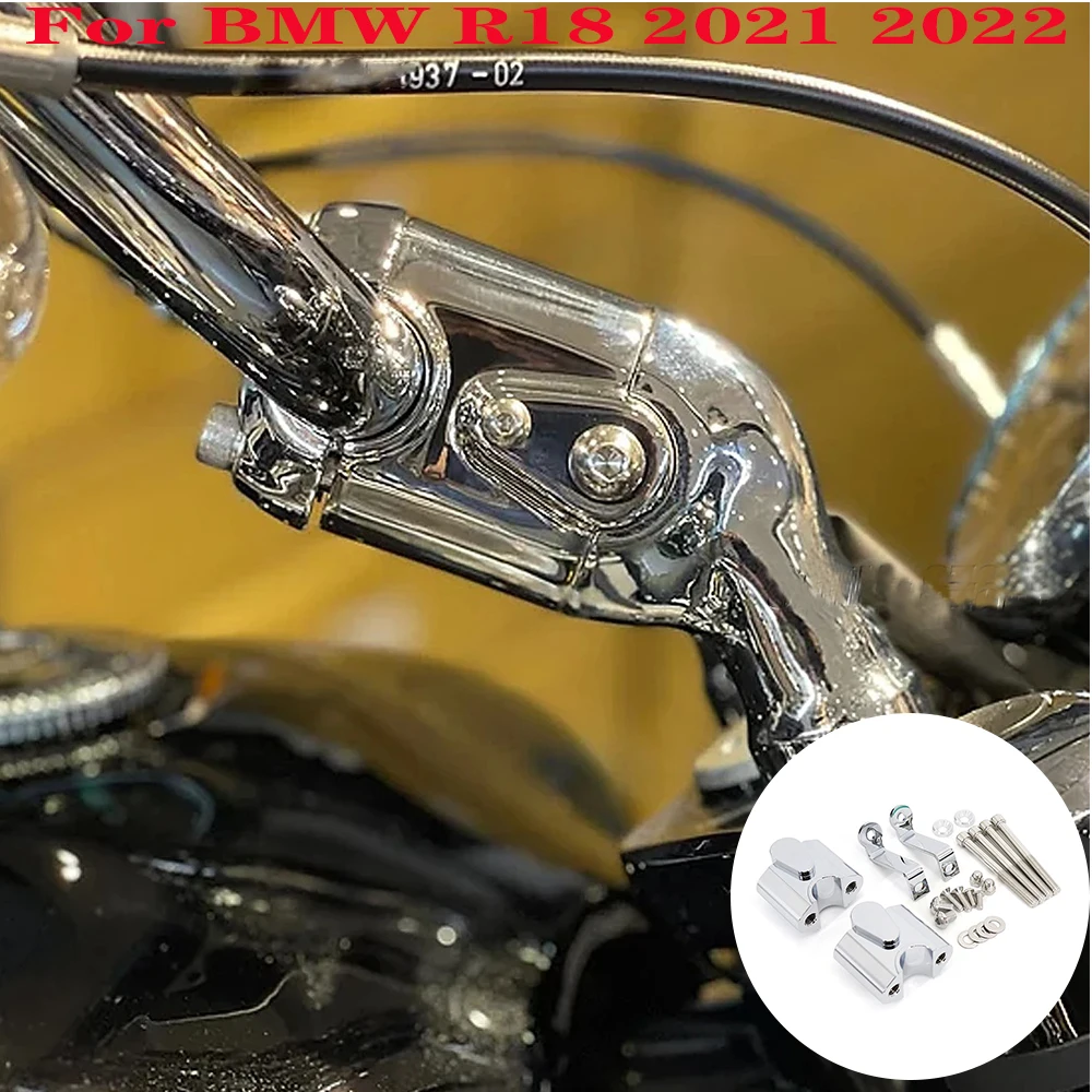 Motorcycle Handlebar Riser Heighten Adapters Rise Offset Handle Bar Bracket Kit Fits For BMW R18  R 18  2021-2022