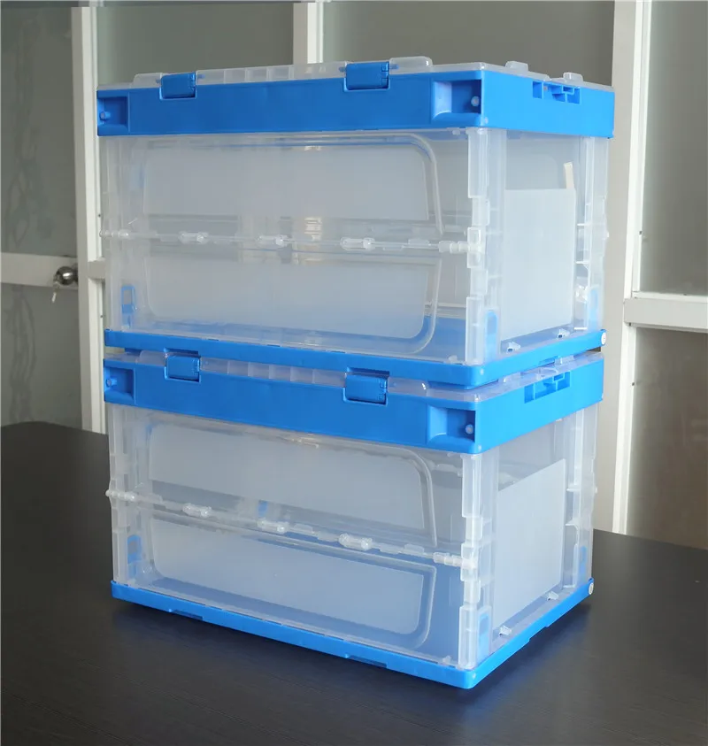 50l Storage Box Plastic clear Plastic Packaging Folding Storage Containers