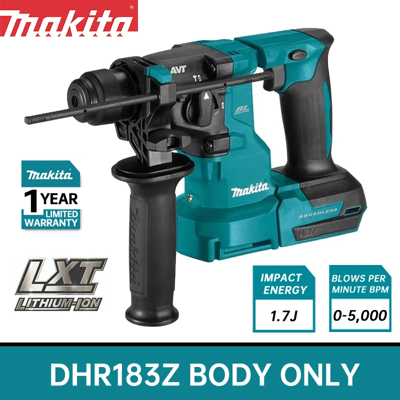 Makita DHR183 Electric Hammer AVT 18V Lithium Battery Impact Drill Compact Dust Hammer Drill Bare Machine