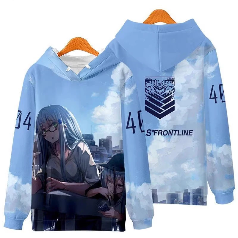 أنيمي الكرتون الفتيات فرونت لاين اللولب هوديس بلوزات الذكور ثلاثية الأبعاد طباعة لعبة رياضية الرجال النساء Harajuku البلوز Y2k هوديي معطف #4