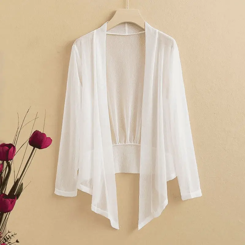 Jackets Women New Fashion Holiday Korean Simple Outwear All-match Sheer Elegant Solid Basic Leisure Summer Sun-proof Breathable