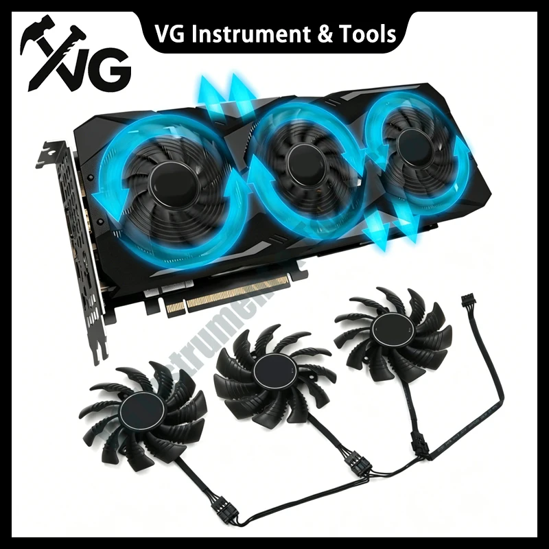 Suitable for GIGABYTE GTX1660Ti RTX2060/2070/2080/2080Ti graphics card with three fans