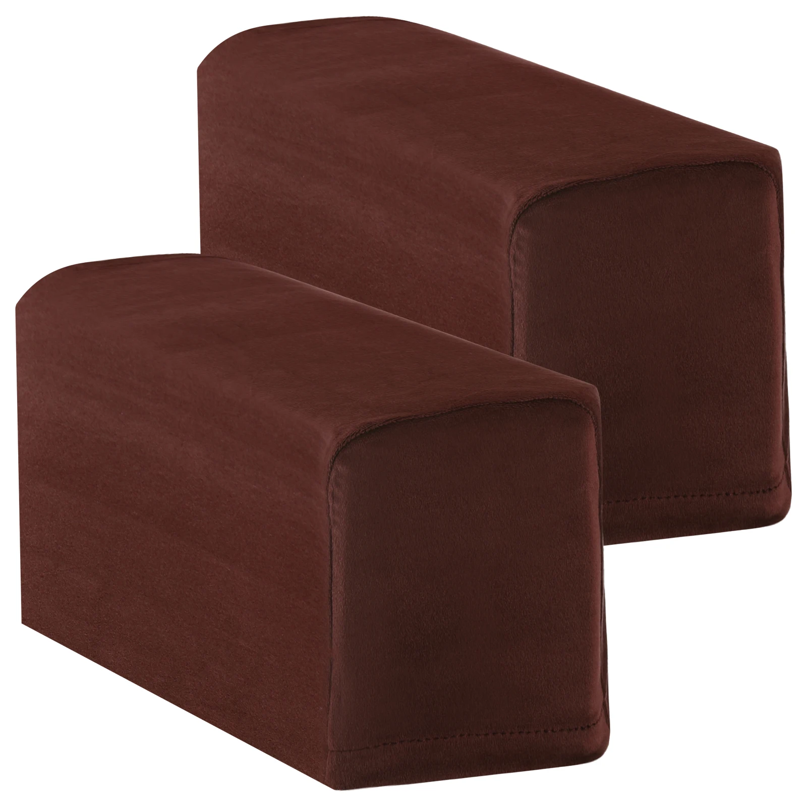 

2pcs Sofa Armrest Covers Elastic Universal Soft Fabric Coffee Color Protector For Home Office Furniture Arm Rest Couch