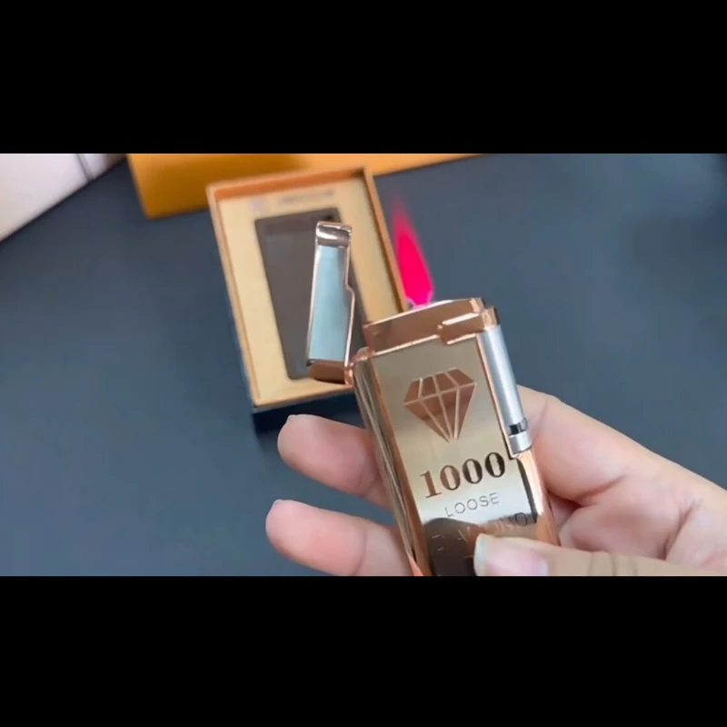 Personality Roller Touch Sensor Windproof Lighter Mini Butane Gas Lighter Unusual Metal Cigarette Lighter Men's Gadget