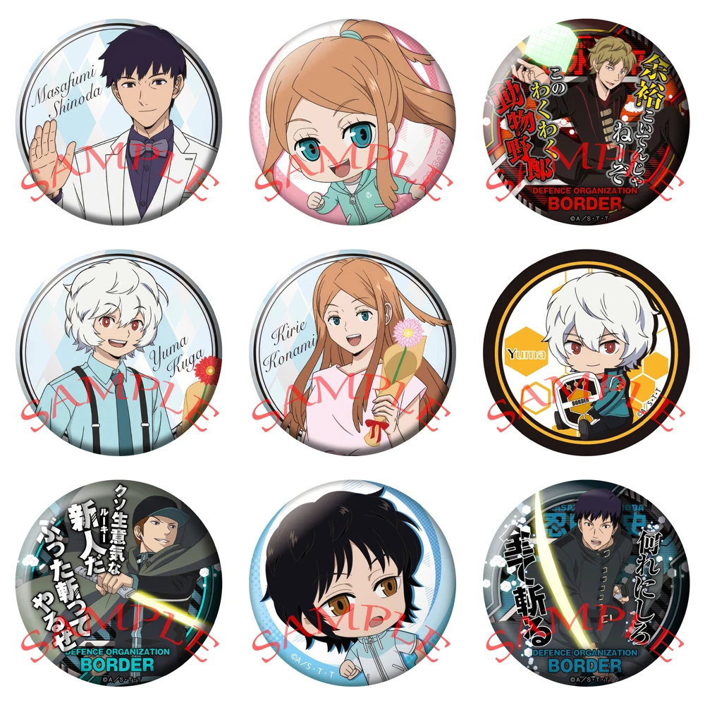 Broche d'insigne de dessin animé Anime World Trigger, accessoires de cosplay, Katsumi, Karasawa, Eizo, Netsuki, Masamune Kido, cadeaux de Noël Broche d'insigne de dessin animé Anime World Trigger, accessoires de cosplay, Katsumi, Karasawa, Eizo, Netsuki, Masamune Kido, cadeaux de Noël