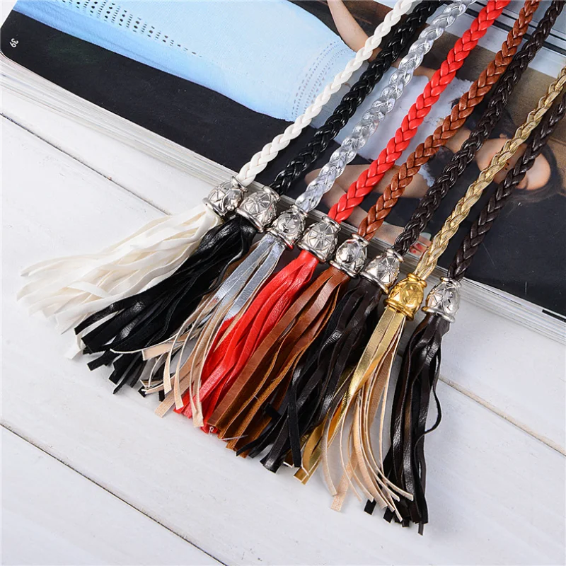 Fashionable and Popular Hand-woven Waist Rope All-match Tassel Waist Chain Korean Belt Women\'s Belt