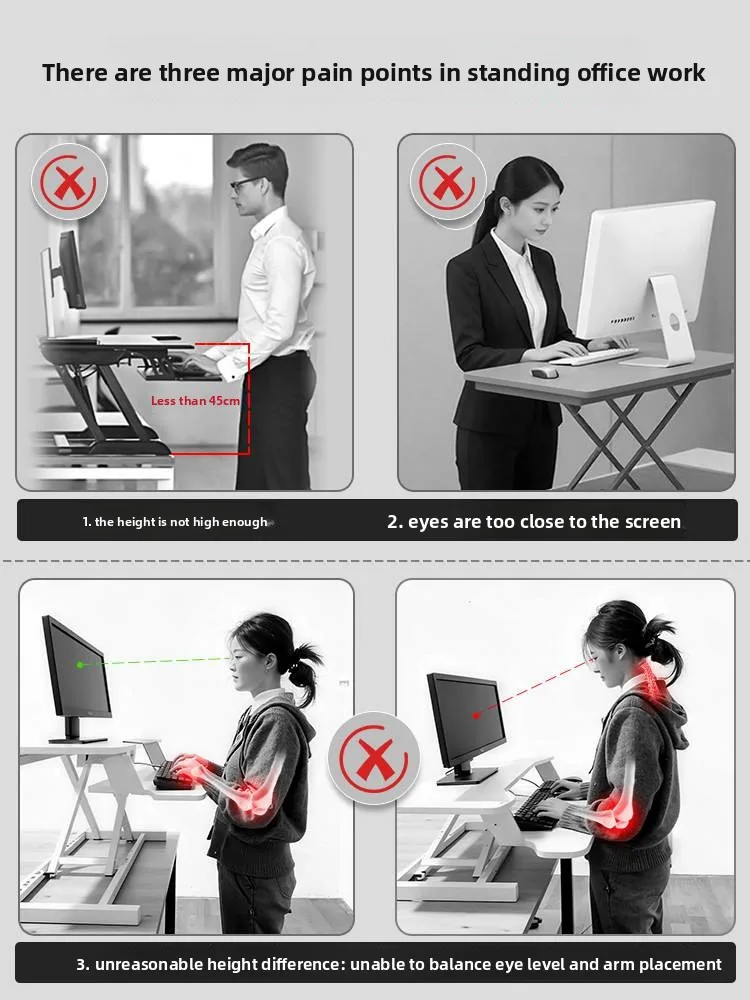Height Adjustable Standing Desk Workstation Laptop Stand Monitor Riser Ergonomic