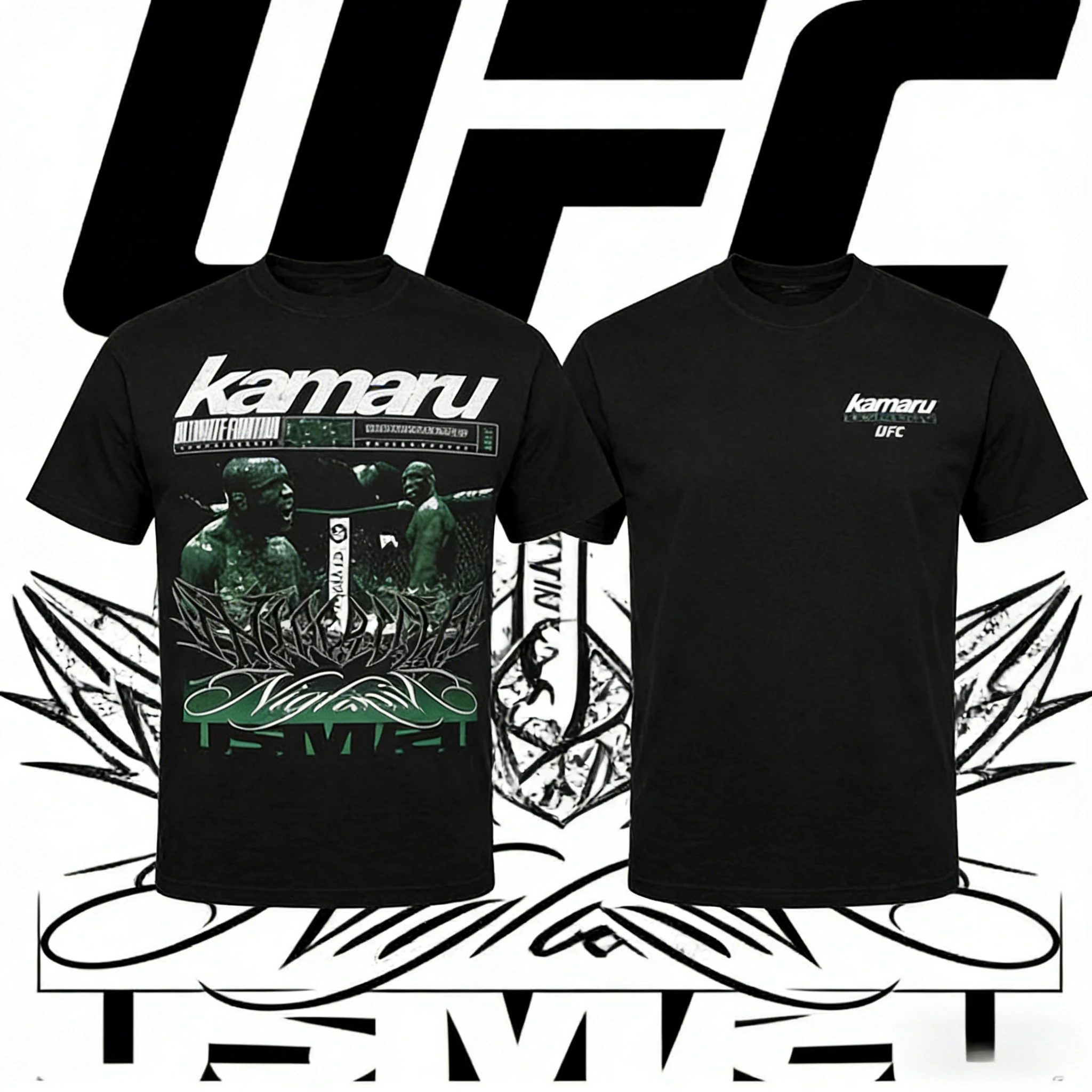 

UFC Xova Usman Theme 2026 Летняя свободная повседневная модная футболка из 100% чистого хлопка с принтом, подходит для мужчин и женщин