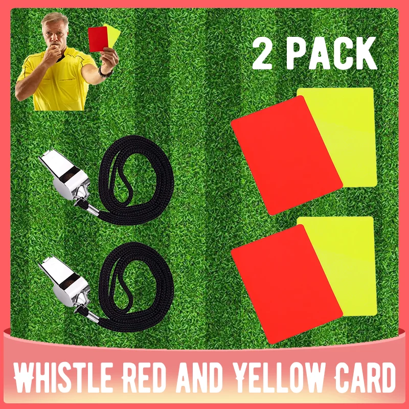 

Soccer Referee Whistle Red and Yellow Card Tools Professional Football Soccer Ball Match Referee Kit Outdoor Survival Equipment