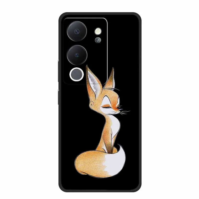 Funda For Vivo V30 Lite Case Cute Cartoon Cat Black Silicone Shockproof Soft Phone Cases For Vivo V30 Lite Back Cover Case Bag