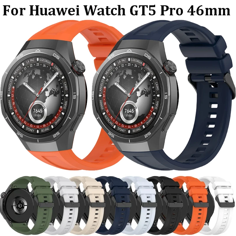 Official Special Silicone Strap For Huawei Watch GT5 Pro 46mm Metal Buckle Band For Huawei Watch GT5 Pro 46mm Correa Accessories