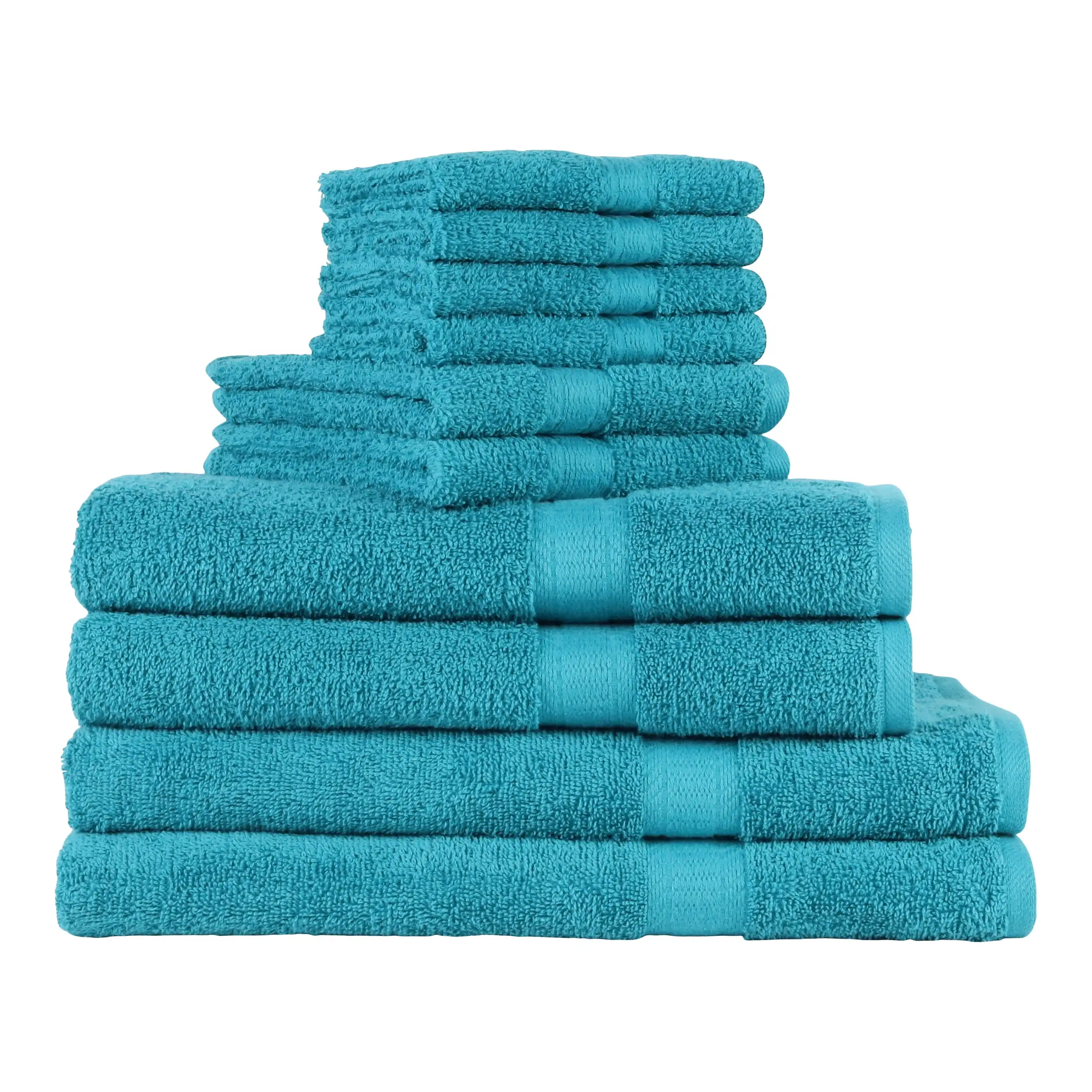 Solid Adult 10-Piece Towel Set, Turquoise Soft and absorbent for daily use in homes or hotels Trash Bags