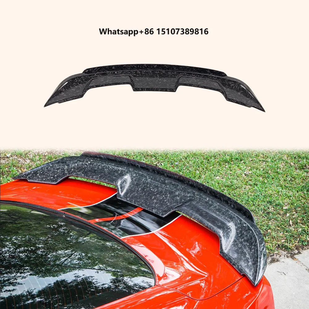 For Mustang 15-18 HT Style Forged Carbon Rear Trunk Spoiler Lip Wing 2pcs