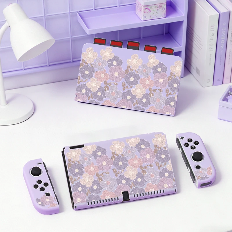 Kofferset für Switch NS/OLED, mit Kartensteckplatz-Schutzhülle, bietet Platz für 5-Spielkarten, schützt die Dock vor Kratzern und Staub.