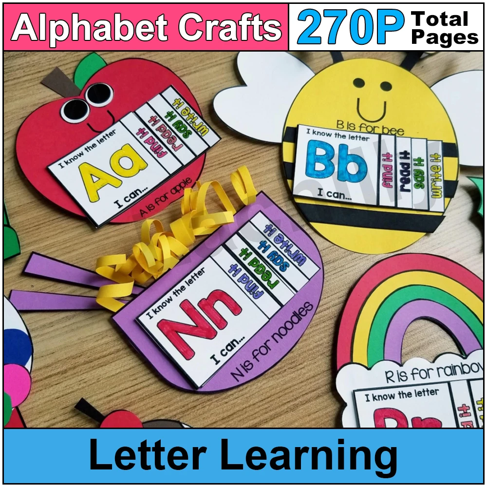 270pages Kid Alphabet Crafts and Books Activities DIY Letter Books Parent-child Interaction Learning and Education Toy