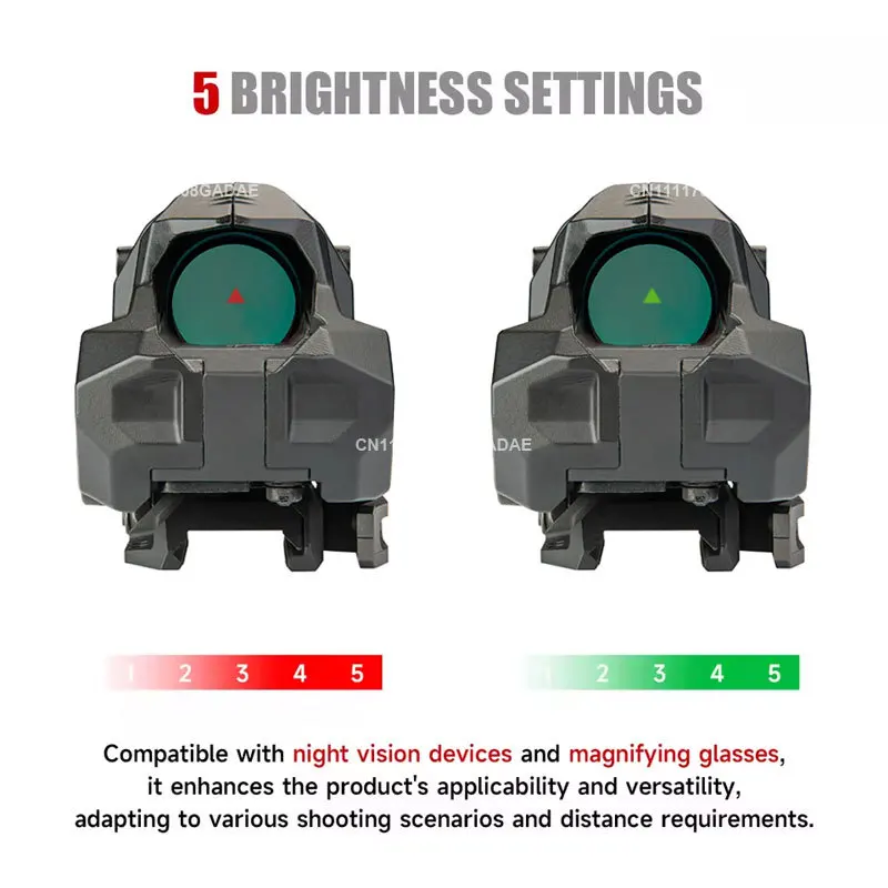 MEPROLIGHT M22 PRO Self-illuminated Red Dot Sight with Fiber/Tritium Double Light Module Rifle Optic Scope Picatinny Rail Mount
