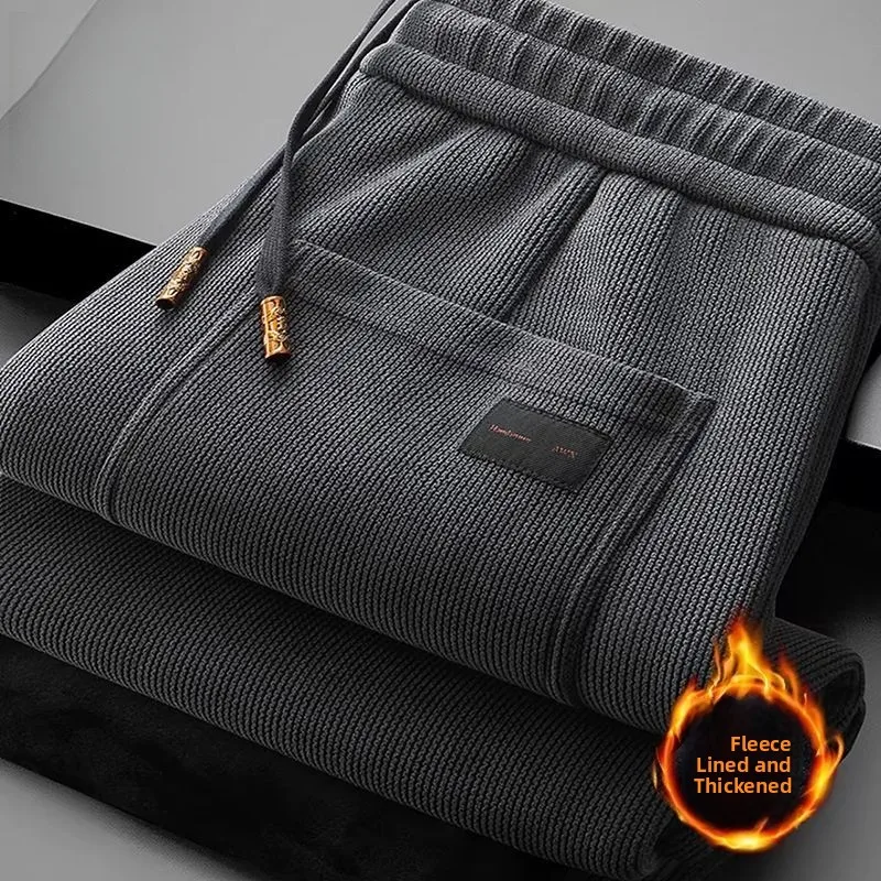 

Вельветовые повседневные брюки, мужские свободные брюки, прямые брюки с эластичной резинкой на талии, длинные брюки, осень-зима, модные брендовые универсальные брюки для папы