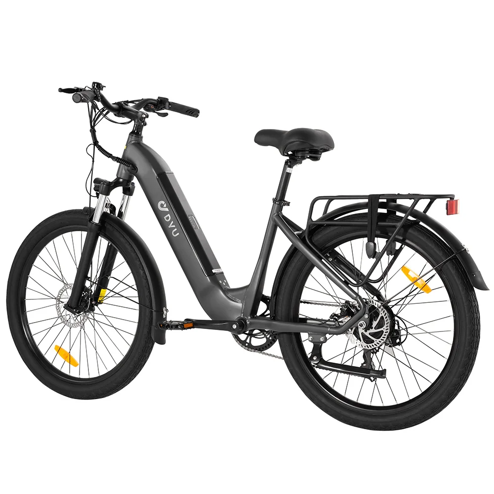 DYU-C1 elektrische fiets met 350W motor, 36V 10Ah accu, 26x2,5-inch all-terrain banden, topsnelheid 25 km/u, maximaal cruisebereik