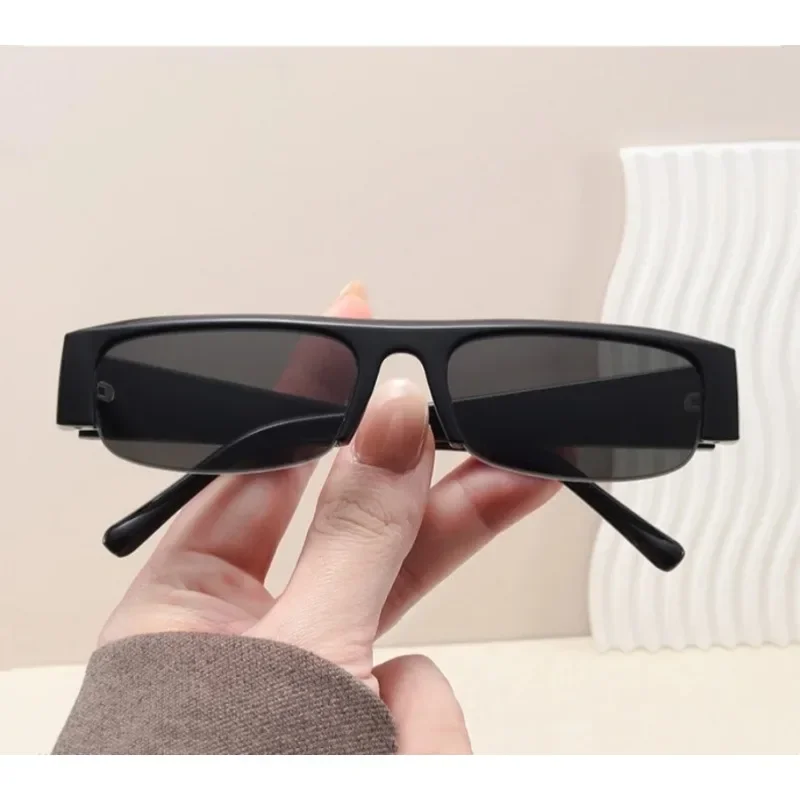 UV400 Light Weight Thick Rectangle Half-frame Sunglasses Bold 90s Y2K Chunky Frame Comfortable for Women Men Outdoor Travel