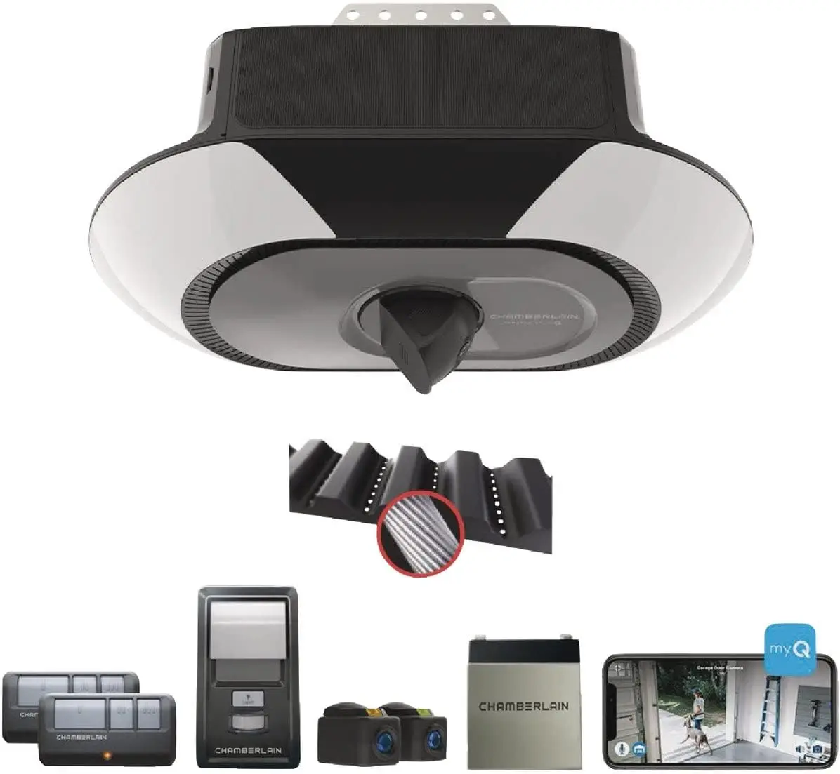 B6753T Smart Garage Door Opener, Video Streaming & Advanced Corner LED Lighting-myQ Smartphone Controlled-Ultra