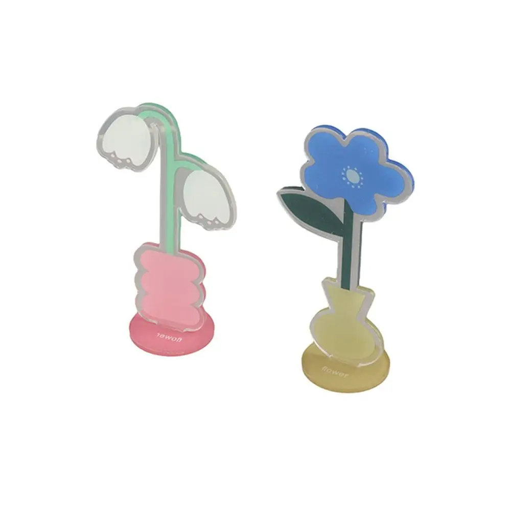 Flower Shaped Flower Photo Clip Portable Creative Acrylic Flower Card Holder Acrylic Memo Holder Flower Desk Paper Clip