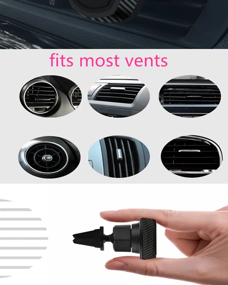 DHL Fedex 100 pieces Car Mount Air Vent Magnetic Phone Holder 360 Rotation Clip For iPhone Galaxy GPS