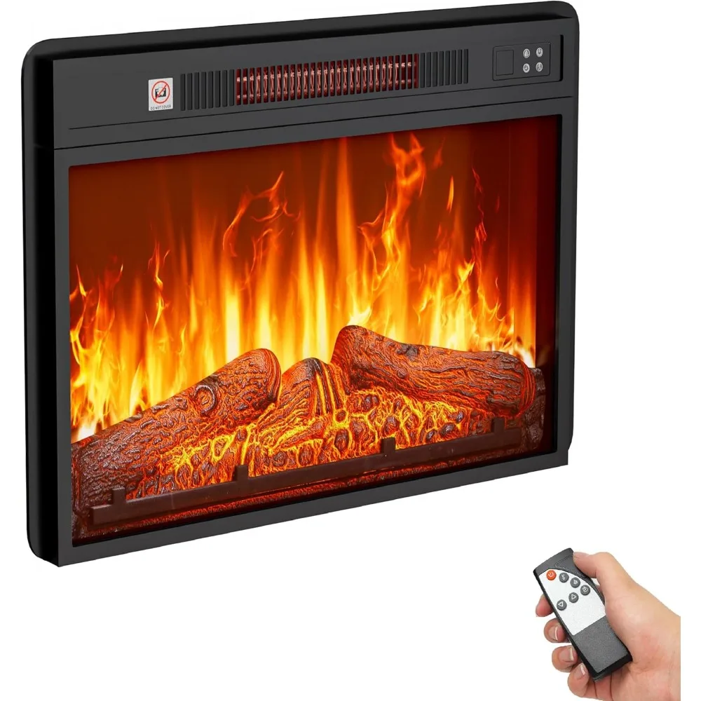 YITAHOME 36 Electric Fireplace Inserts, Fireplace Heaters for Indoor Use, Recessed or Wall Mounted, Remote Control with Timer, A