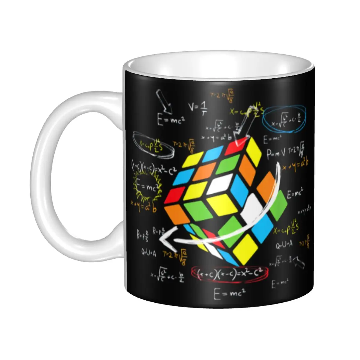 DIY Math Rubik Rubix Rubiks Player Cube Math Lovers Ceramic Mugs Personalized Coffee Cup Creative Gift