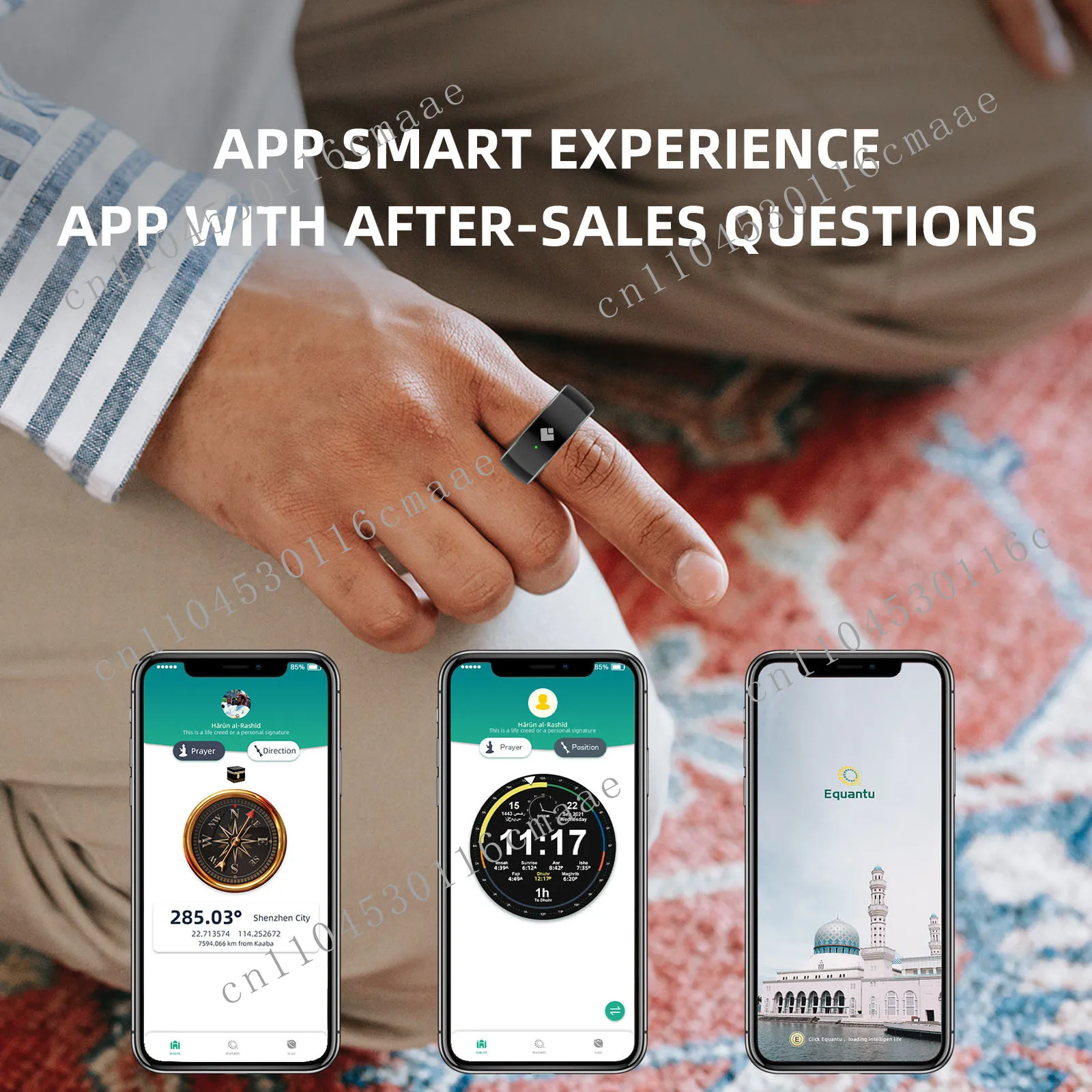 Prayer Reminder Function Smart Lslamic Electronic Digital Counter Tasbeeh Smart Ring for Android or I0S Hajj and Umrah Gifts