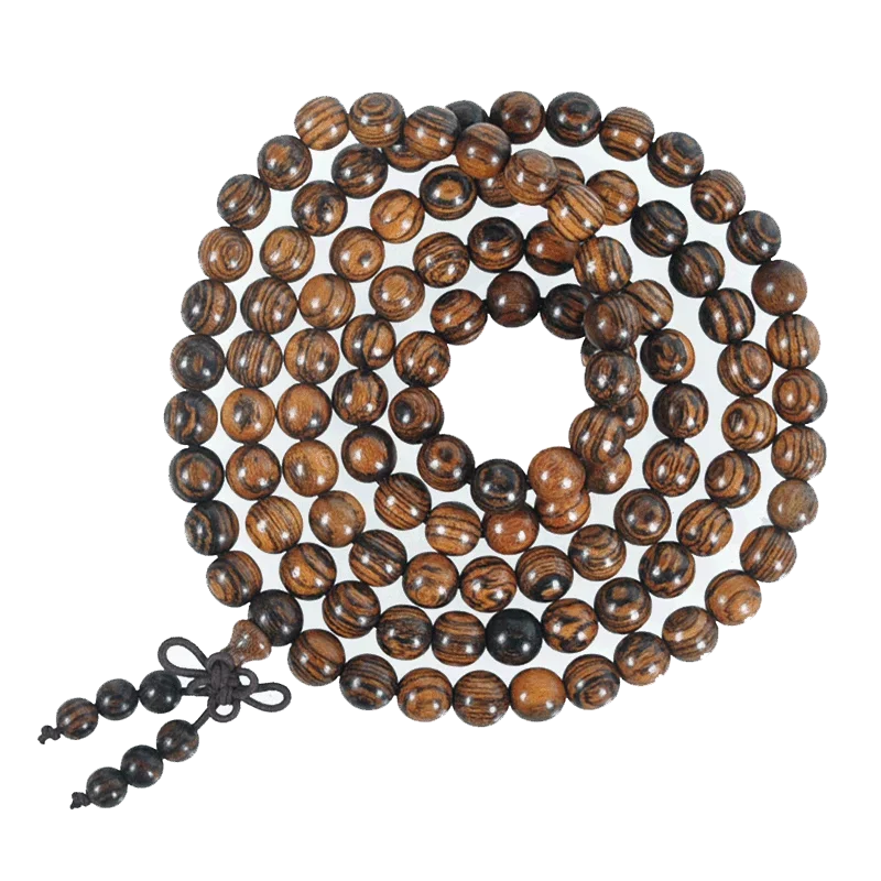 Natural Tiger Skin Sandalwood Tabby Smooth Pattern High-Density Boutique 108 South American Rosewood Beads