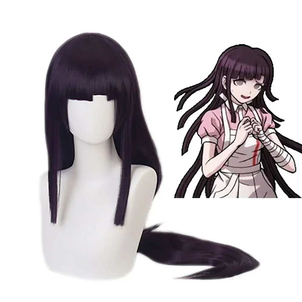 

100cm Danganronpa:Trigger Happy Havoc Cosplay Mikan Tsumiki Wigs Long Purple Wavy Heat Resistant Synthetic Hair Wig