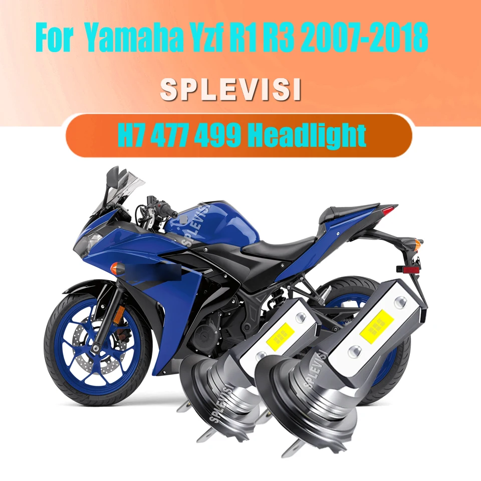 

Upgrade Nighttime Road Illumination H7 Motorcycle LED Headlight Headlamp For Yamaha Yzf R1 R3 2007 2008 2009 2010 2011 2012-2018