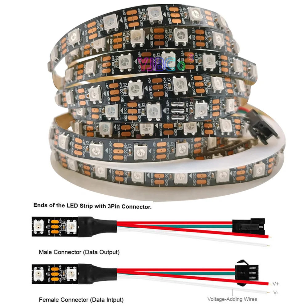 WS2812B WS2815 Individually Addressable 5050 RGB LED Strip 30/60/74/96/144 Leds/m Smart Pixels Full Color Tape Light IP30/65/67