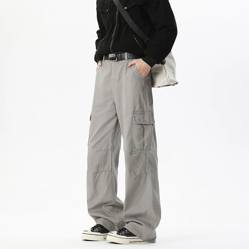 

2025 мужские потертые брюки-карго большого размера Y2K, американские широкие брюки с несколькими карманами, мужские осенне-зимние модные уличные прямые брюки