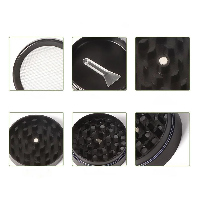 مطحنة عشب معدنية لطيفة ، كسارة تبغ ، مطحنة عشب ، ملحقات تدخين ، 50 ، 4 طبقات