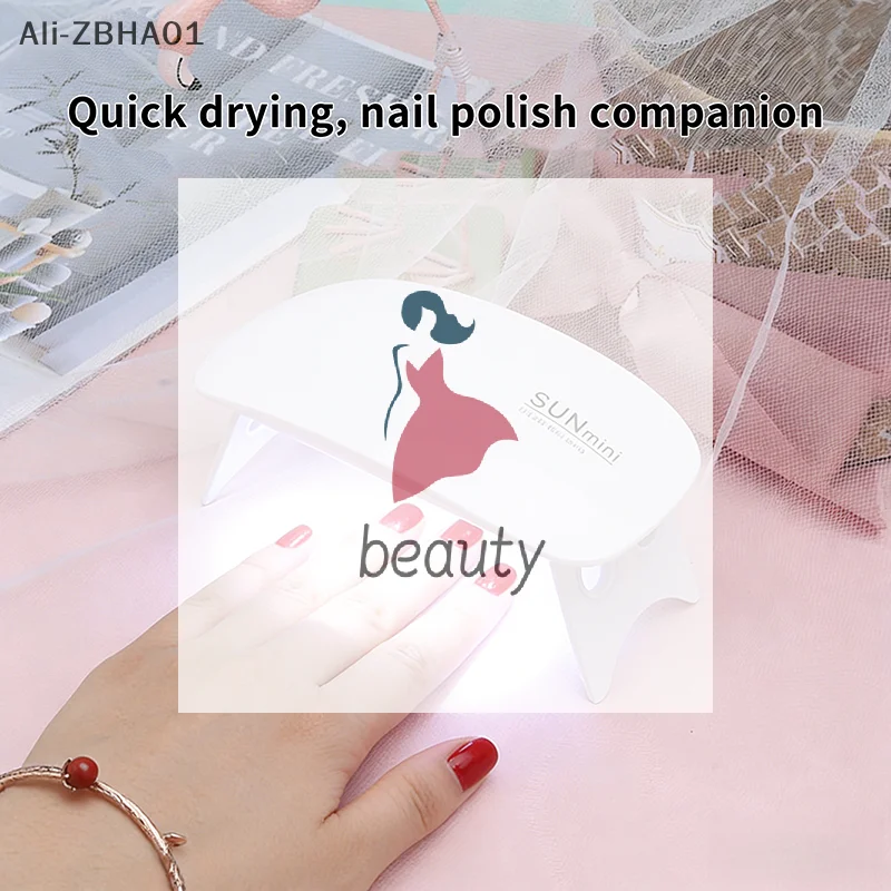 USB Interface Folding Design Manicure UV Curing Light 1PC Mini UV LED Nail Lamp 6 LED Gel Nail Polish Dryer Convenient