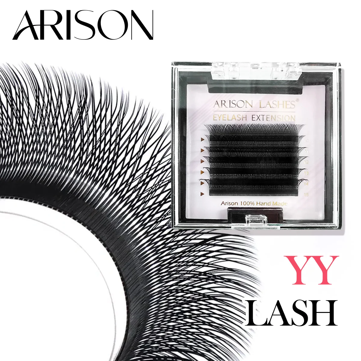 ARISON 6 Rows Black Y-shape Eyelashes Extension Soft Natural Premade Volume Fans Lashes Brazilian Cilios YY For Wholesale