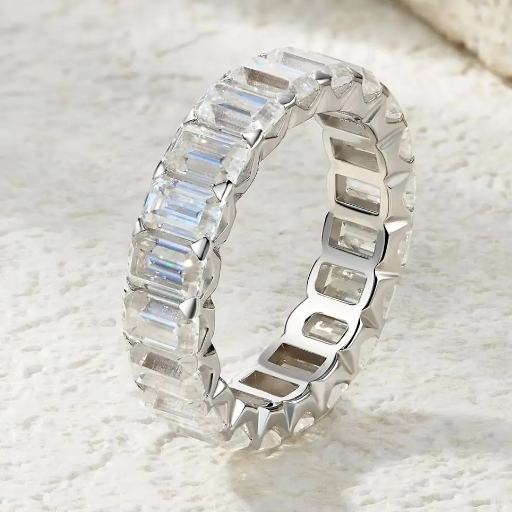 MUSHAN Jewelry Brand 925 Sterling Silver Rings Jewelry Luxury Women 3*5mm Moissanite Diamond Ring Wedding Band Fine Jewelry