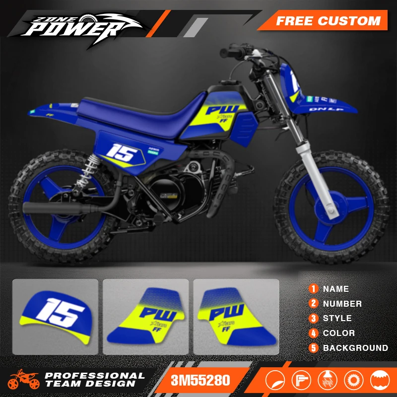 

Мотоциклетные графические наклейки Powerzone, наборы наклеек для Yamaha PW50, индивидуальные фоновые наклейки для мотоцикла 03