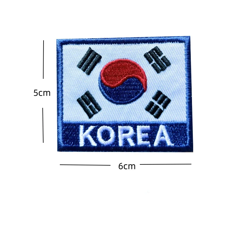 Korean Flag Patches Armband Embroidered Patch Hook & Loop Embroidery Badge Army Backpack Fabric Decoration Patches on Clothes