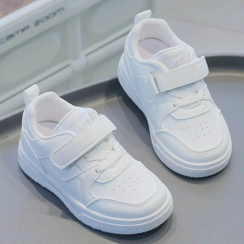 Children's white shoes2024Spring and Autumn New Boys 'And Girls' Sneakers Breathable Casual Skateboard Shoes Soft-Soled Baby Sho